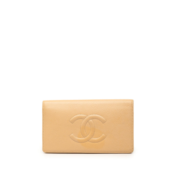 Chanel CC Caviar Bifold Portefeuille long