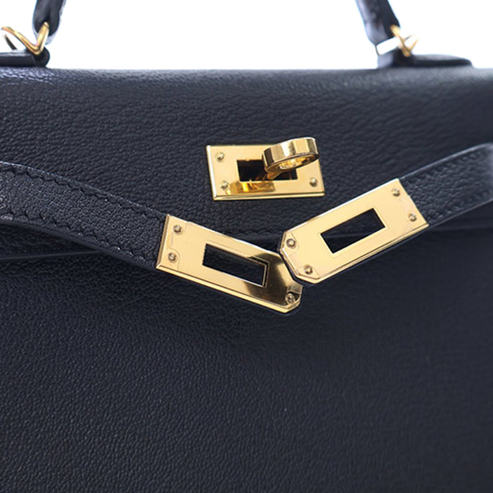 Hermès Mini Chevre Kelly II Sellier 20 Noir