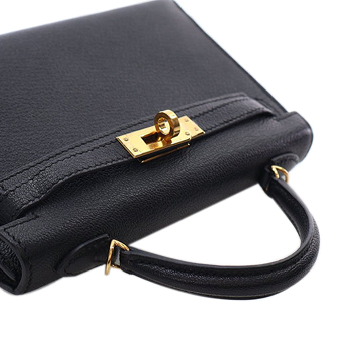Hermès Mini Chevre Kelly II Sellier 20 Noir