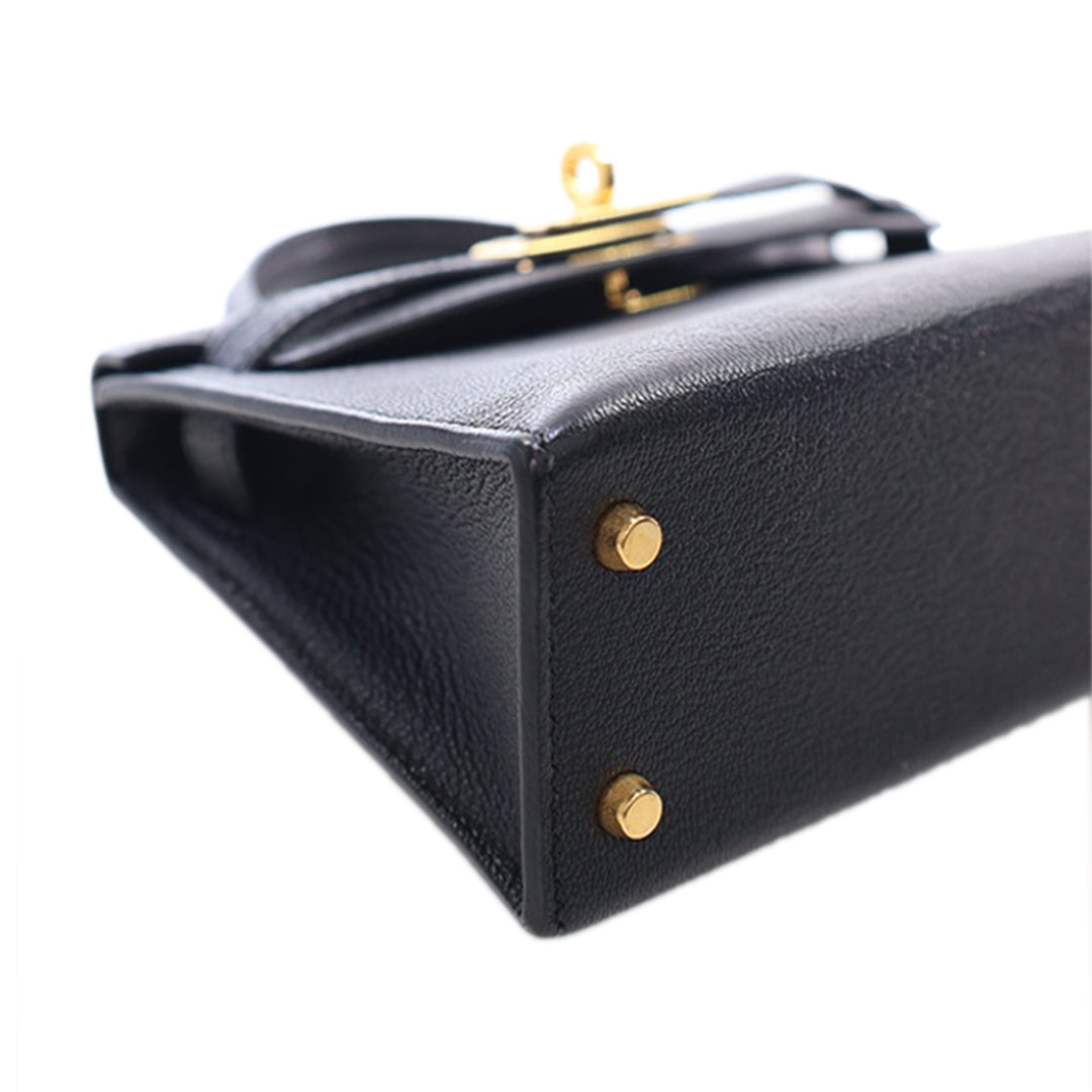 Hermès Mini Chevre Kelly II Sellier 20 Noir