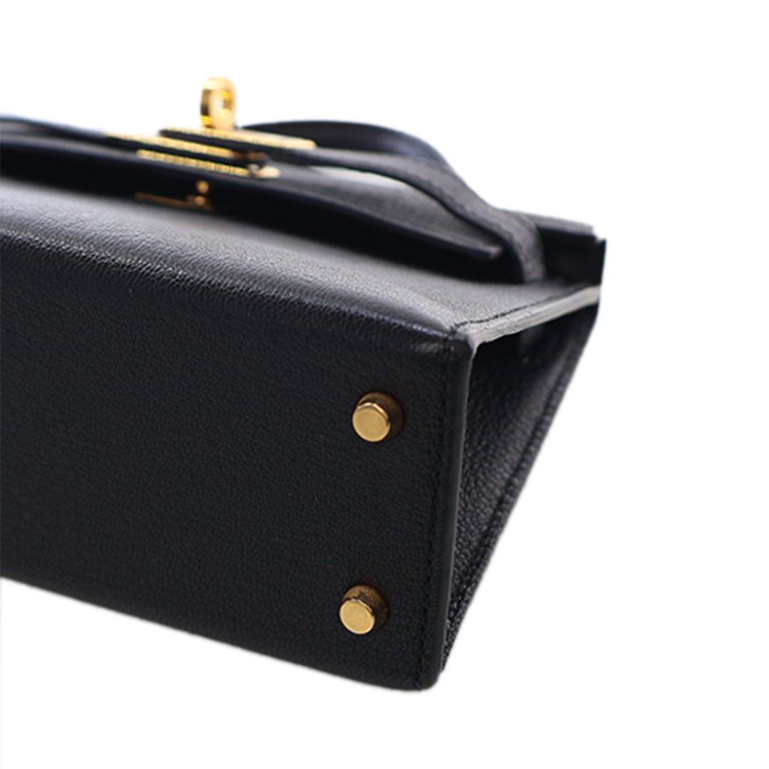 Hermès Mini Chevre Kelly II Sellier 20 Noir