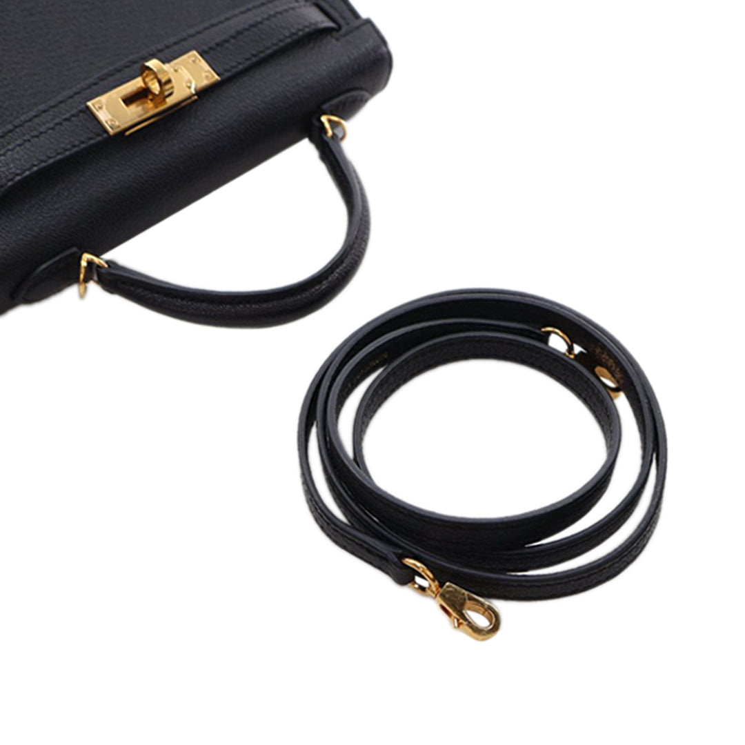 Hermès Mini Chevre Kelly II Sellier 20 Noir