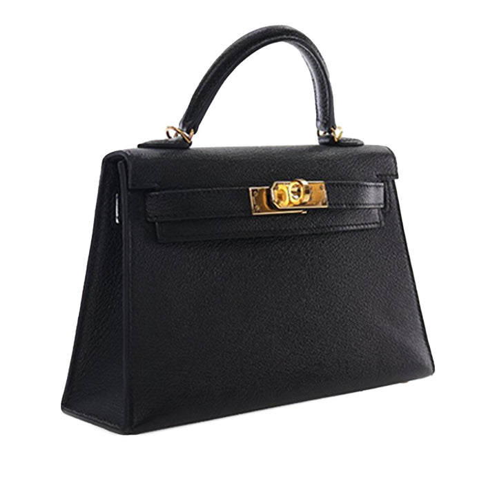 Hermès Mini Chevre Kelly II Sellier 20 Noir