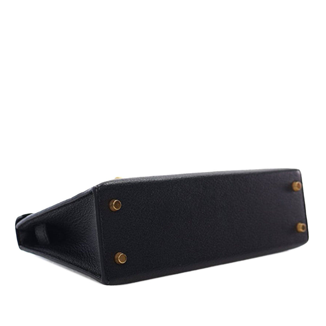 Hermès Mini Chevre Kelly II Sellier 20 Noir