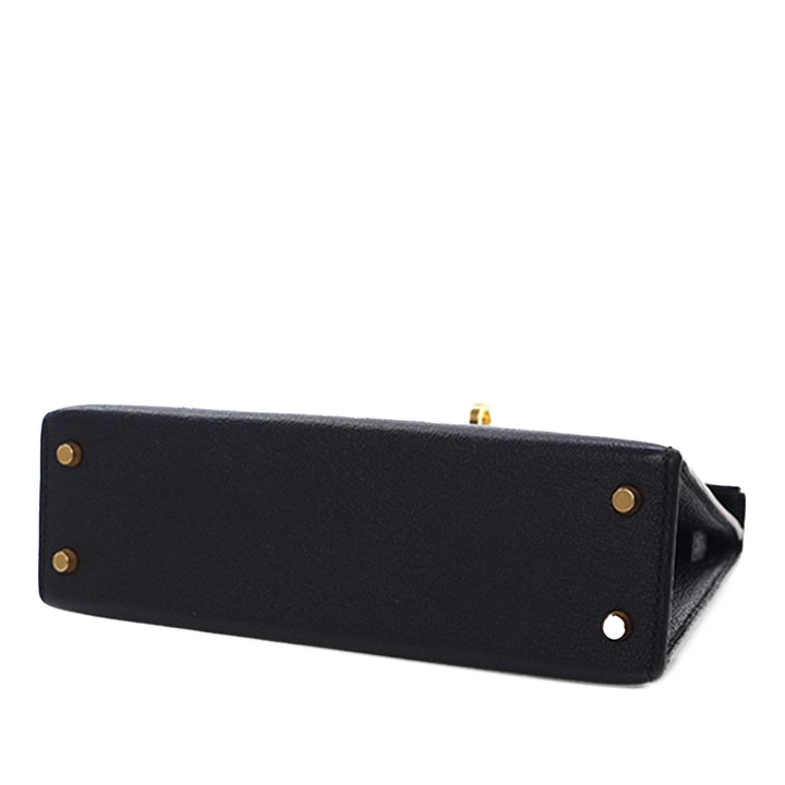 Hermès Mini Chevre Kelly II Sellier 20 Noir