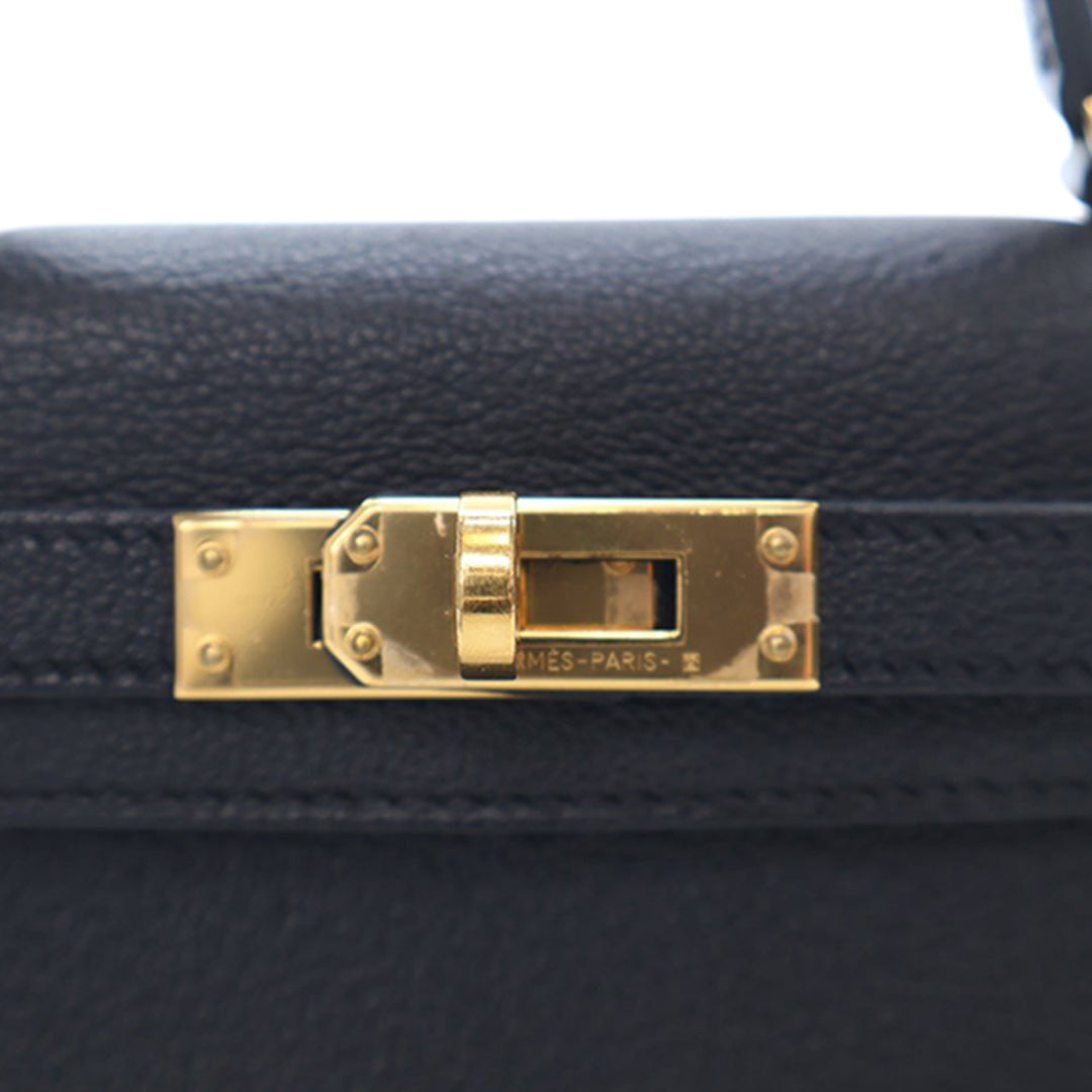 Hermès Mini Chevre Kelly II Sellier 20 Noir