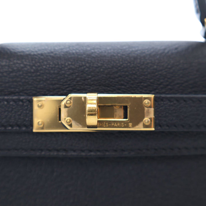 Hermès Mini Chevre Kelly II Sellier 20 Noir