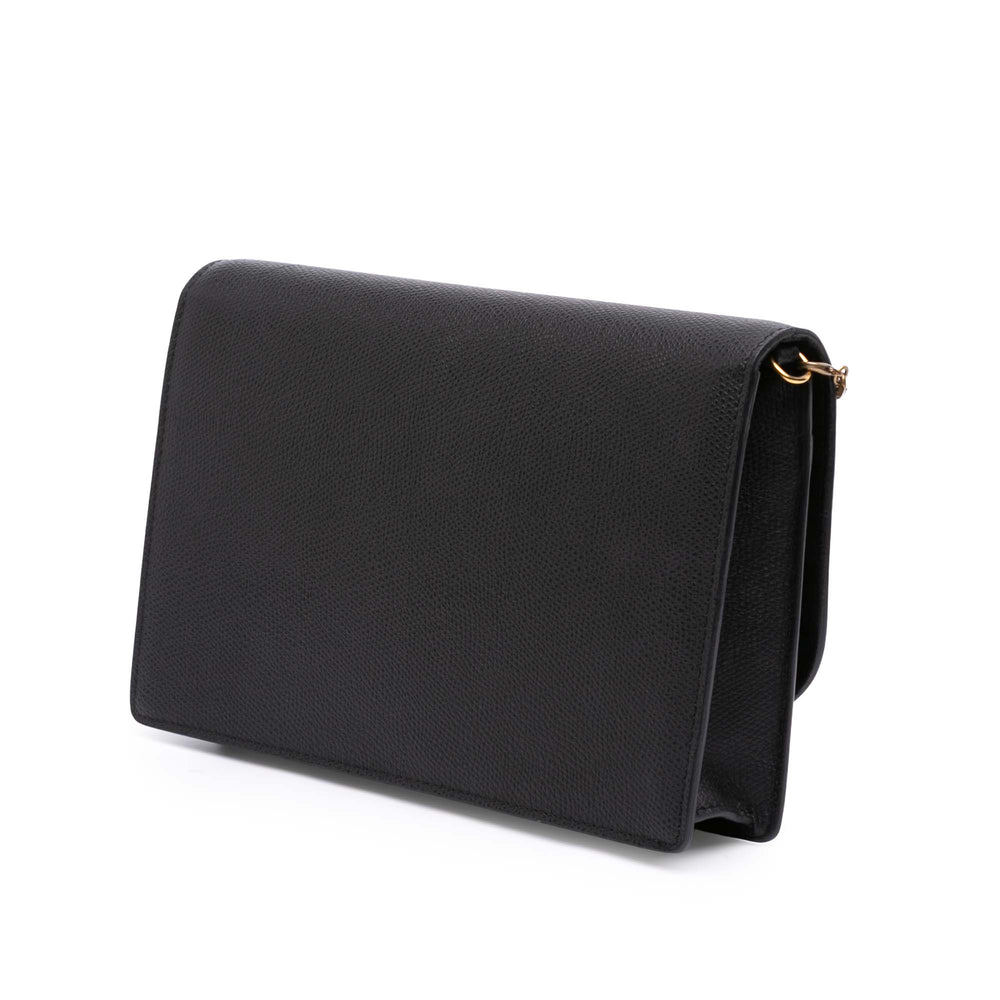 Dior Grained Cuir de veau Saddle Chain Pochette Noir – GABY PARIS Authentique