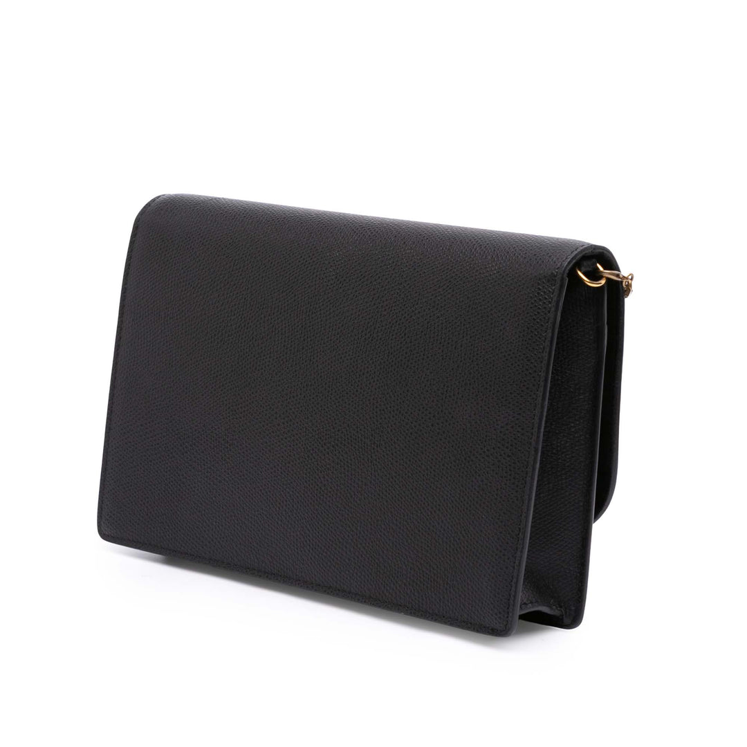 Dior Grained Cuir de veau Saddle Chain Pochette Noir – GABY PARIS Authentique