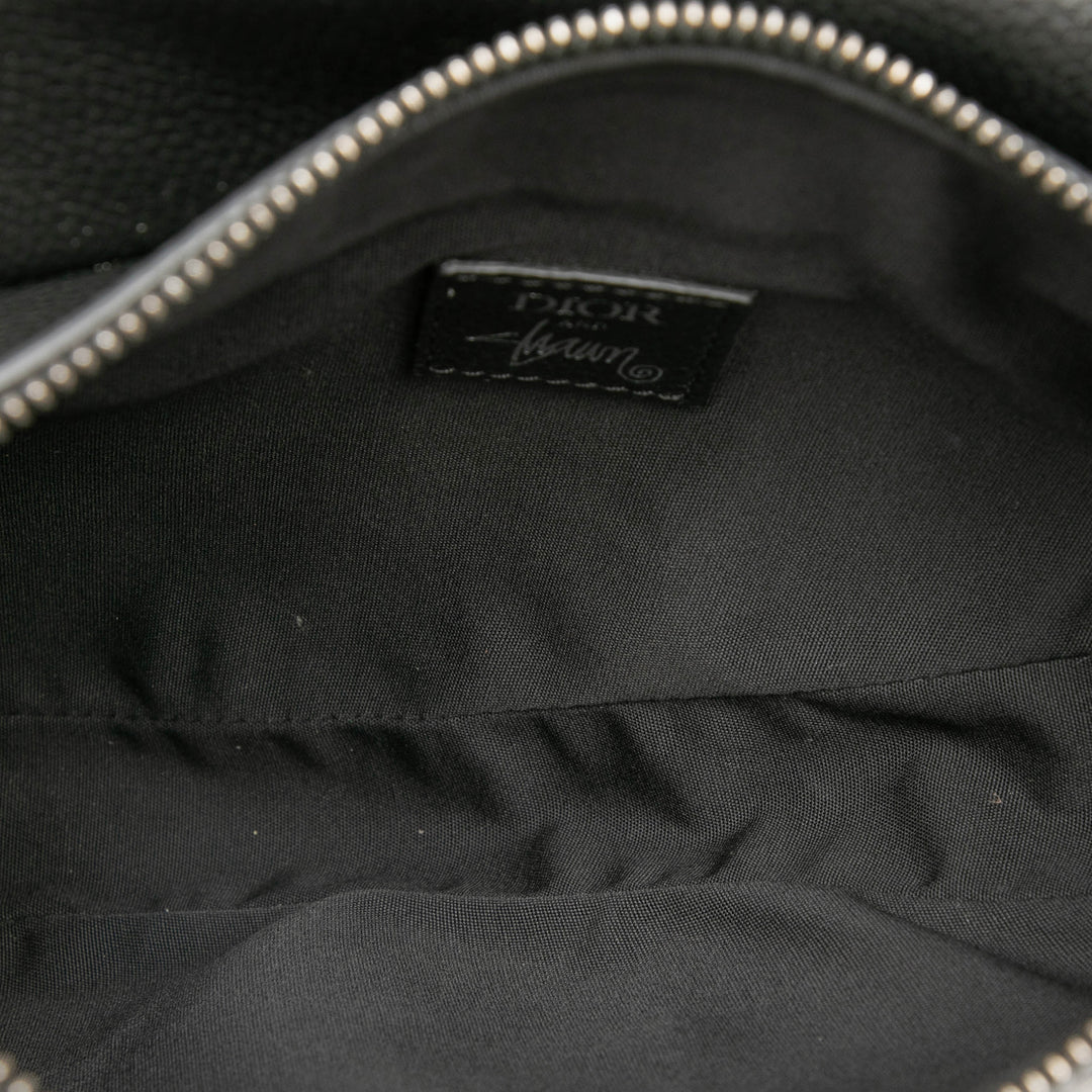 Dior Shawn Stussy Cuir de veau grainé Saddle Sac