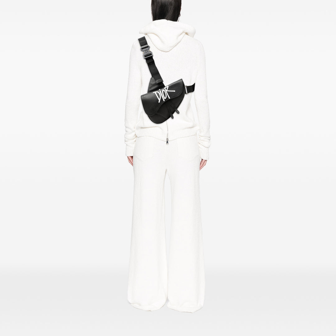 Dior Shawn Stussy Cuir de veau grainé Saddle Sac