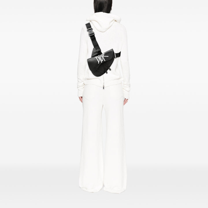 Dior Shawn Stussy Cuir de veau grainé Saddle Sac
