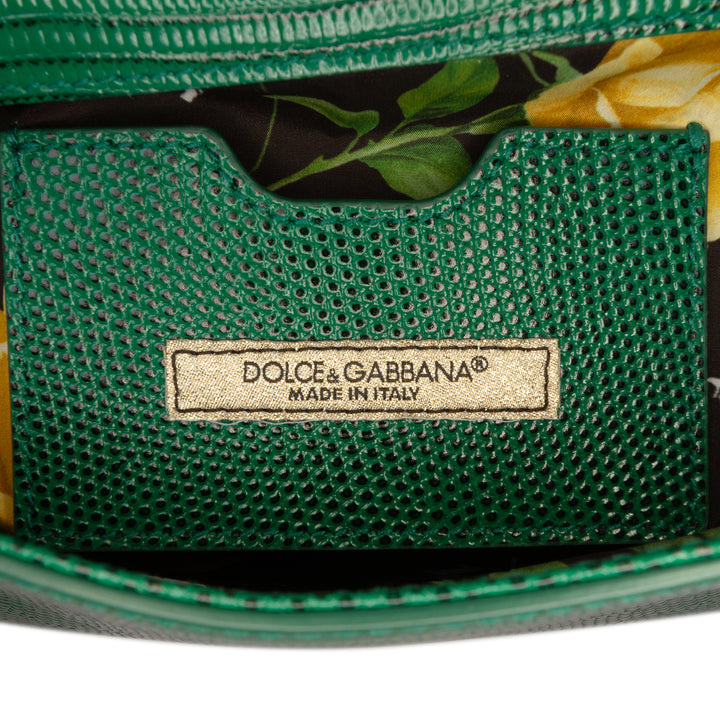 Dolce & Gabbana Iguana embossé Miss Sicily Sac Petit Cuir de veau Vert – vue 5 – GABY PARIS