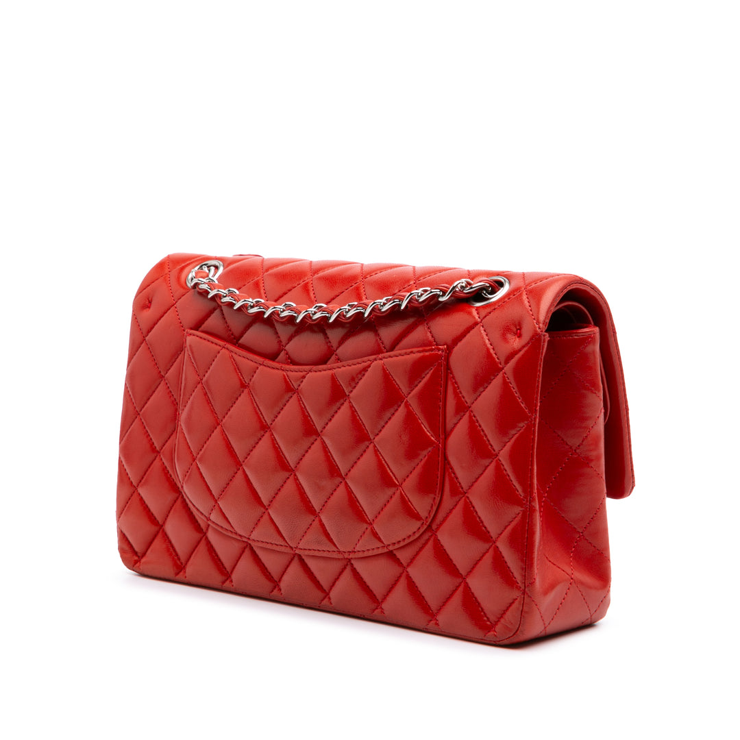 Medium Classic Lambskin Double Flap Red - Gaby Paris