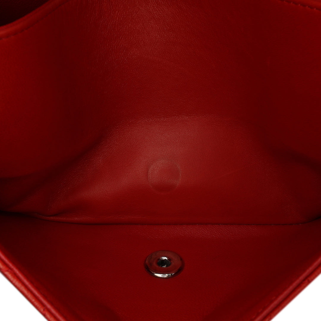 Medium Classic Lambskin Double Flap Red - Gaby Paris