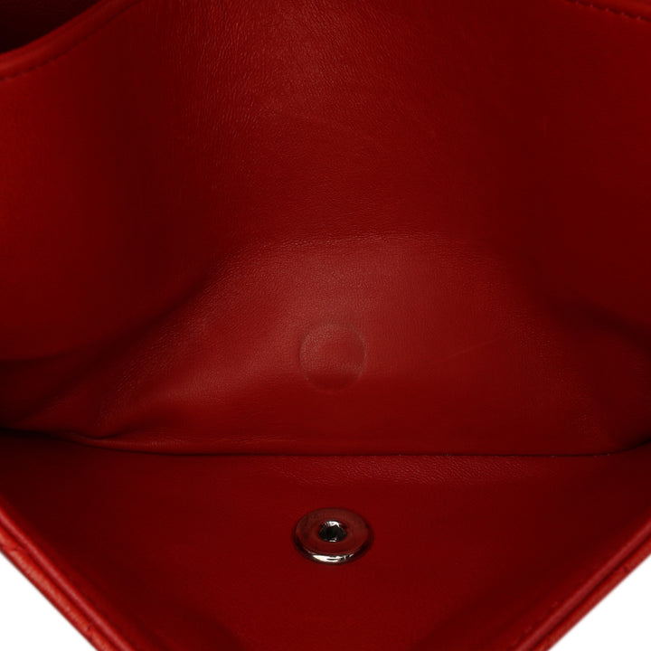 Medium Classic Lambskin Double Flap Red - Gaby Paris