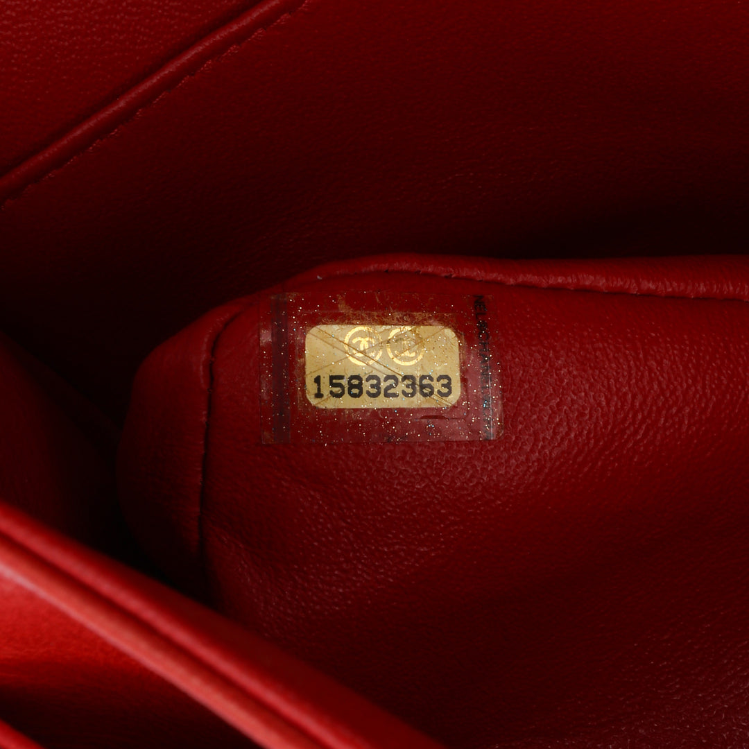 Medium Classic Lambskin Double Flap Red - Gaby Paris