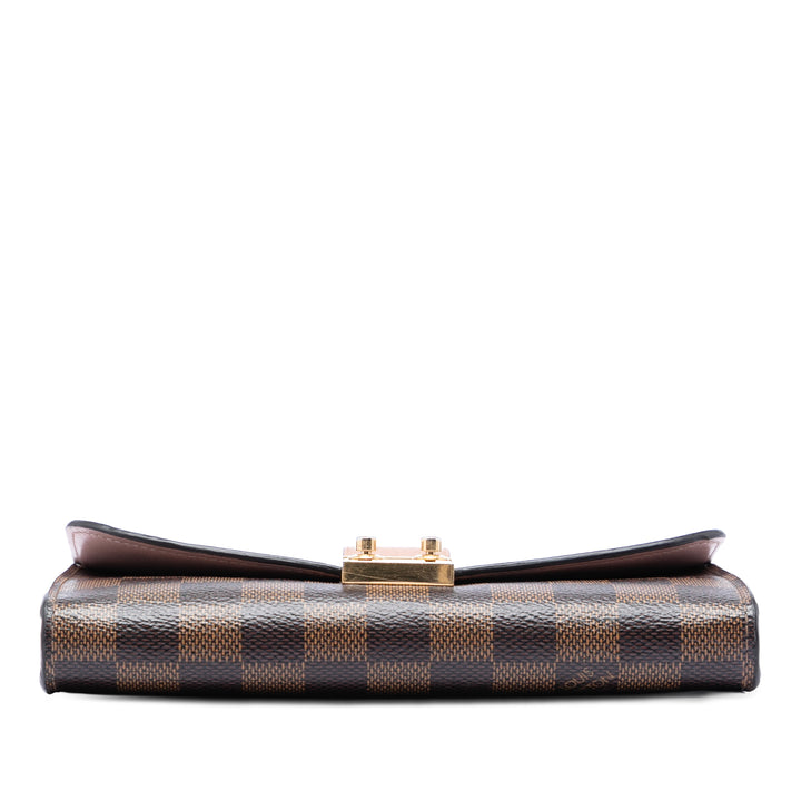 Louis Vuitton Damier Ebene Croisette Chain Portefeuille