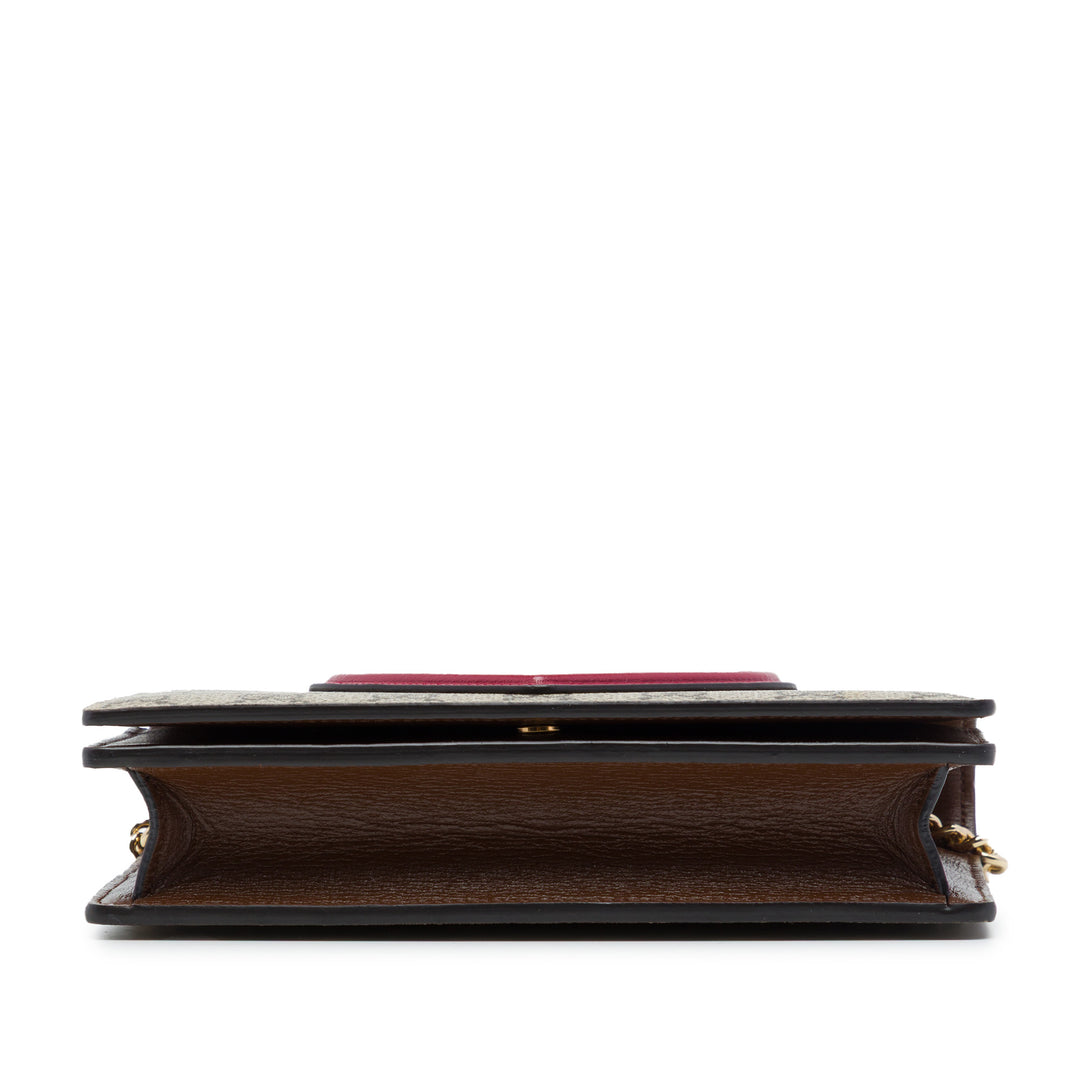 Heart Orné Wallet on Chain GG Supreme Rouge