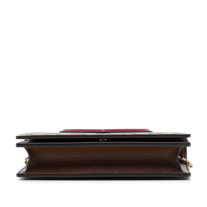 Heart Orné Wallet on Chain GG Supreme Rouge