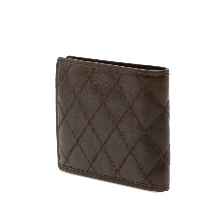 Chanel CC Double Surpiqué Cuir d’agneau Bifold Small Portefeuille