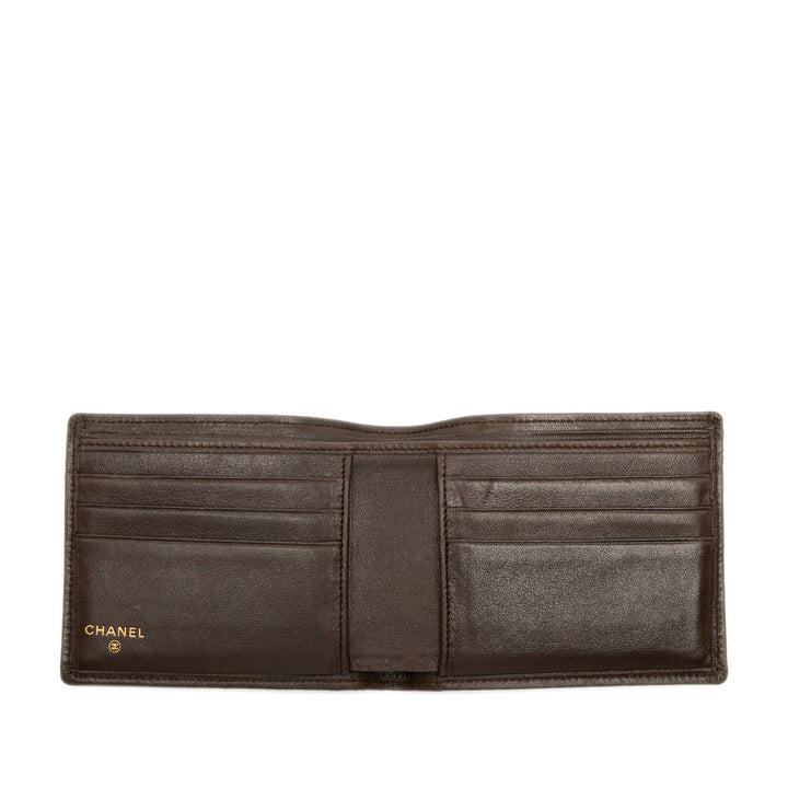 Chanel CC Double Surpiqué Cuir d’agneau Bifold Small Portefeuille