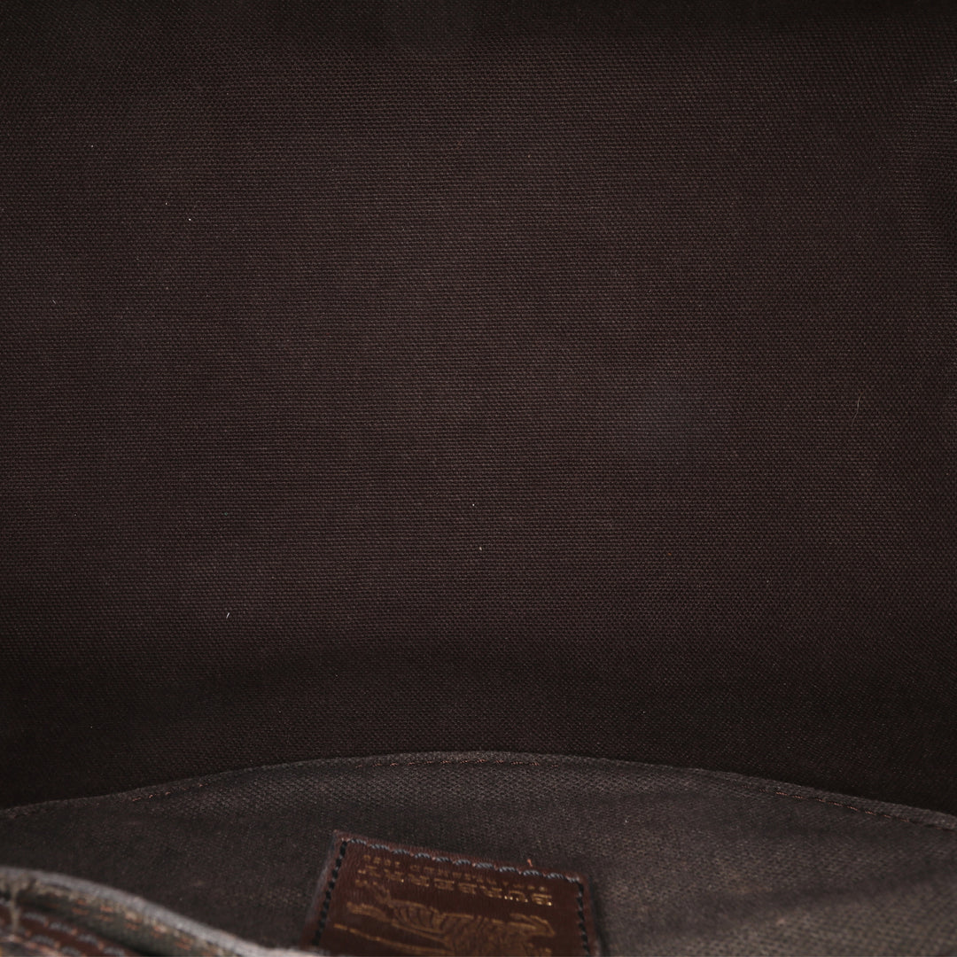 Small Haymarket Check Coated Canvas Chester Bowling Bag Brown - Gaby Paris