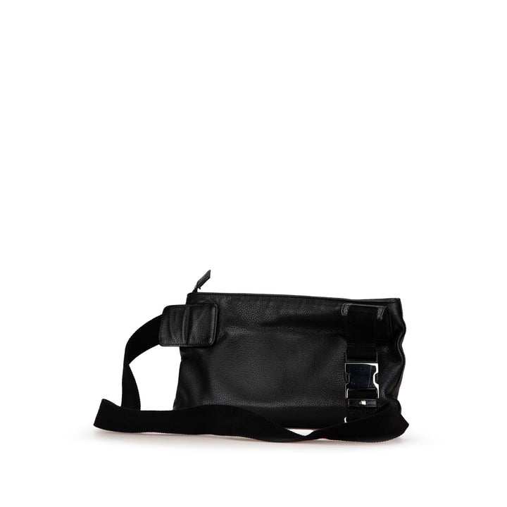 Leather Soho Zip Belt Bag Black - Gaby Paris