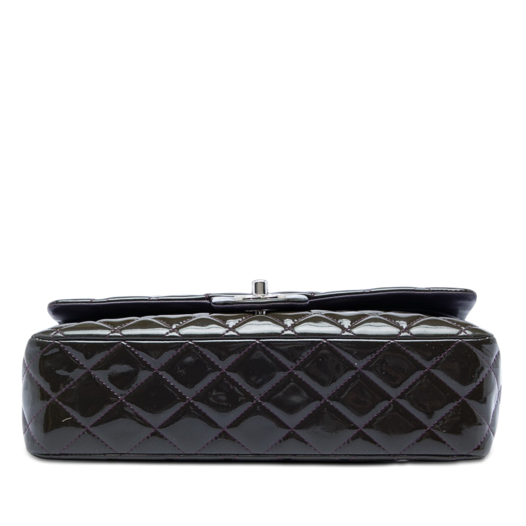 Chanel Medium Classic Cuir verni Double rabat