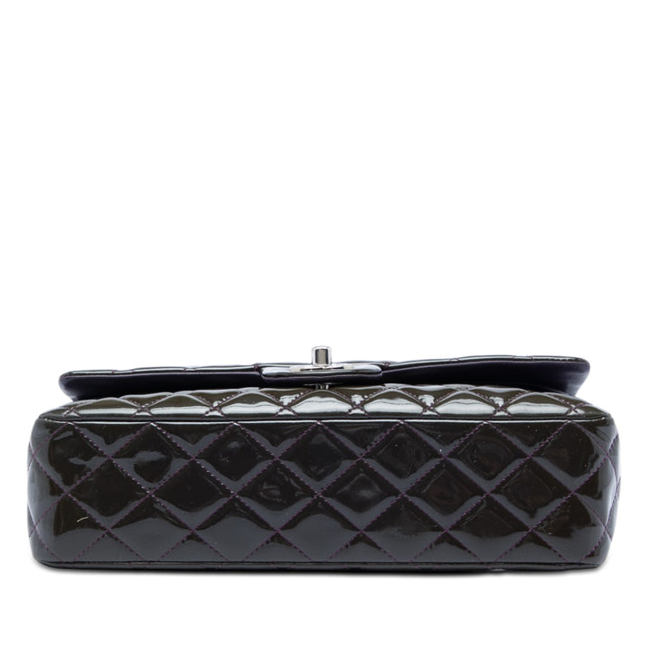 Chanel Medium Classic Cuir verni Double rabat