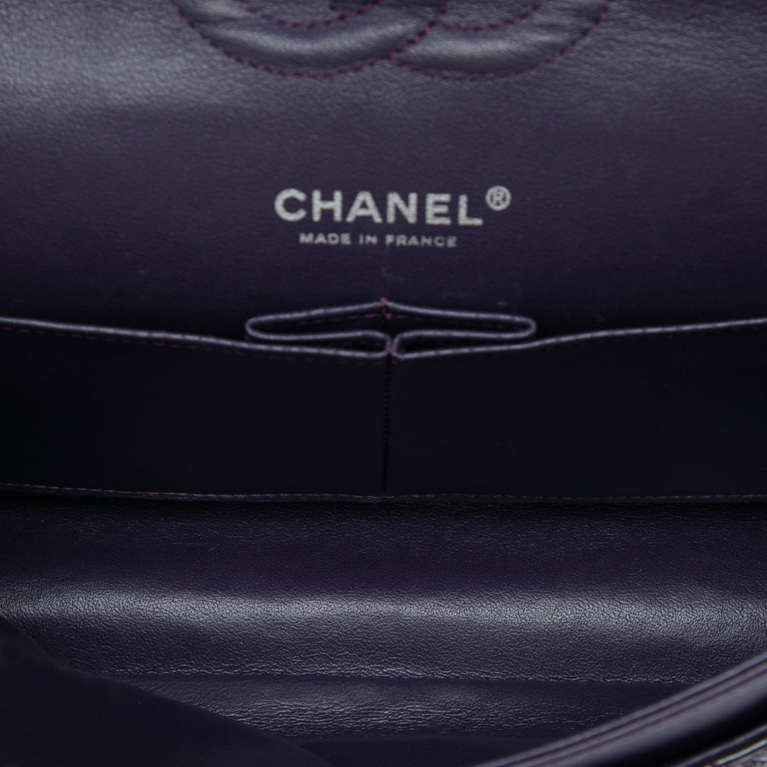 Chanel Medium Classic Cuir verni Double rabat