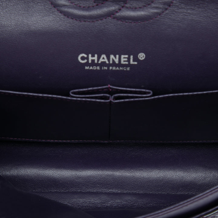 Chanel Medium Classic Cuir verni Double rabat