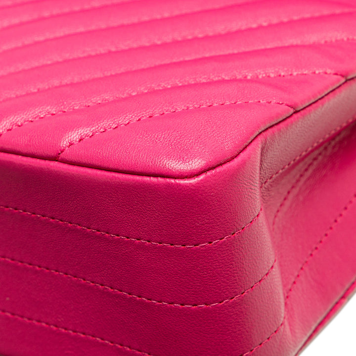 Medium Classic Chevron Lambskin Double Flap Pink - Gaby Paris