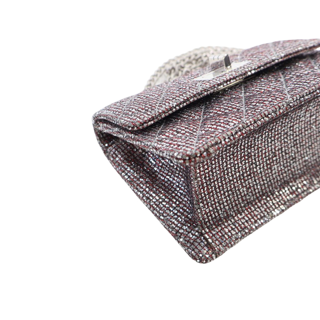 Chanel Mini Glitter Toile Reissue 2.55 à rabat
