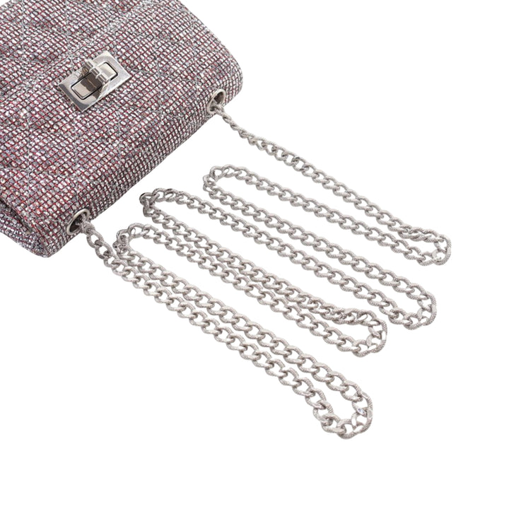 Chanel Mini Glitter Toile Reissue 2.55 à rabat