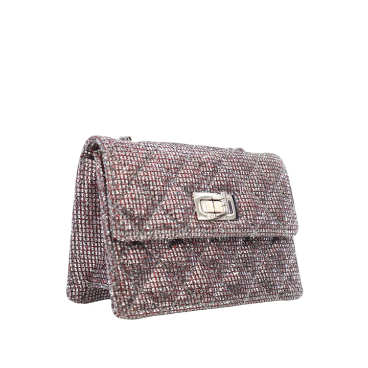 Chanel Mini Glitter Toile Reissue 2.55 à rabat