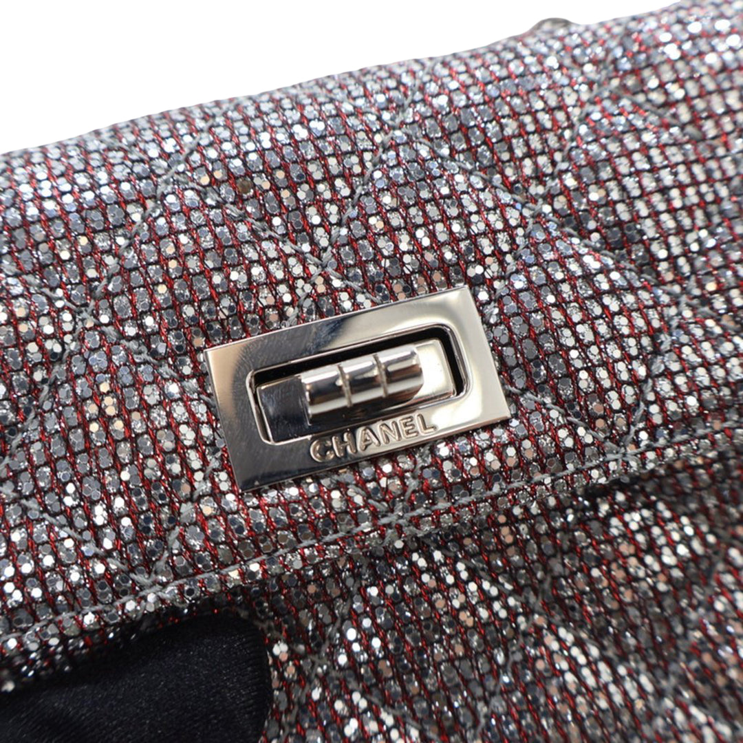 Chanel Mini Glitter Toile Reissue 2.55 à rabat