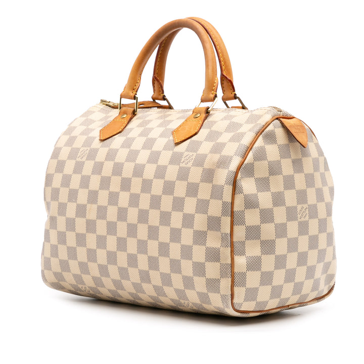 Damier Azur Speedy 30 White - Gaby Paris