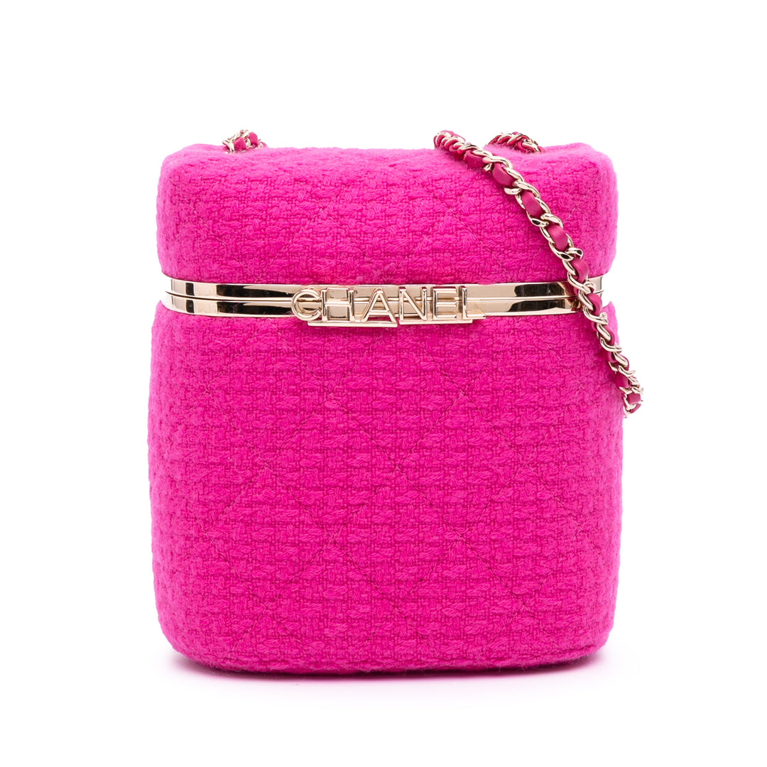 Quilted Tweed Vanity Case Pink - Gaby Paris