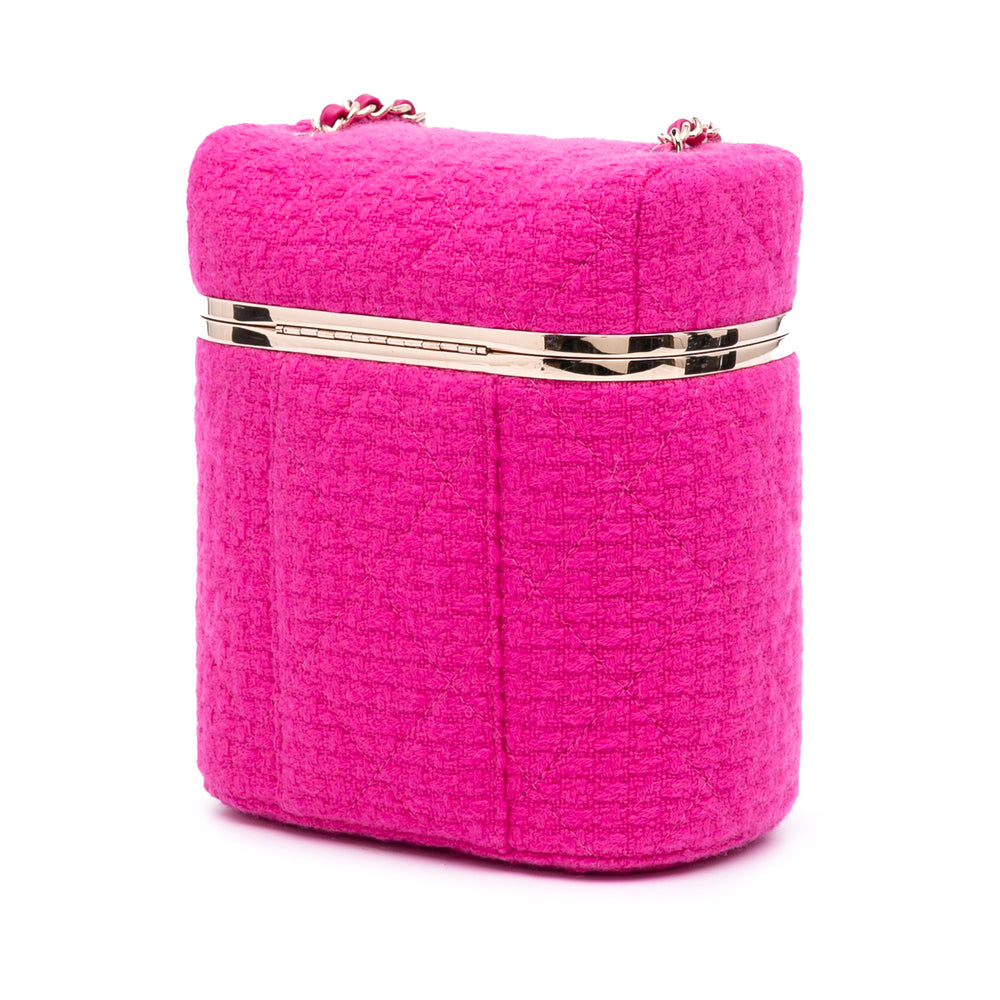 Quilted Tweed Vanity Case Pink - Gaby Paris