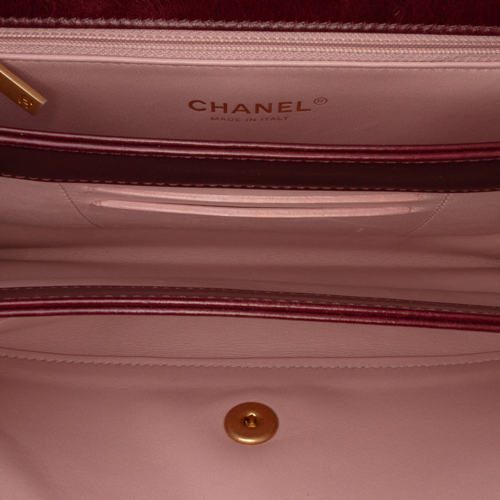 Small Aged Calfskin Straight Lined Flap Red - Gaby Paris