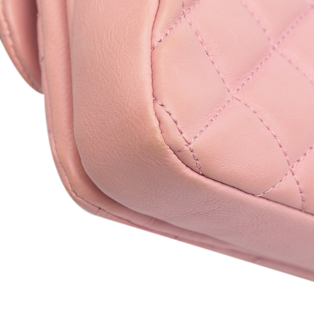 CC Quilted Calfskin Single Flap Pink - Gaby Paris