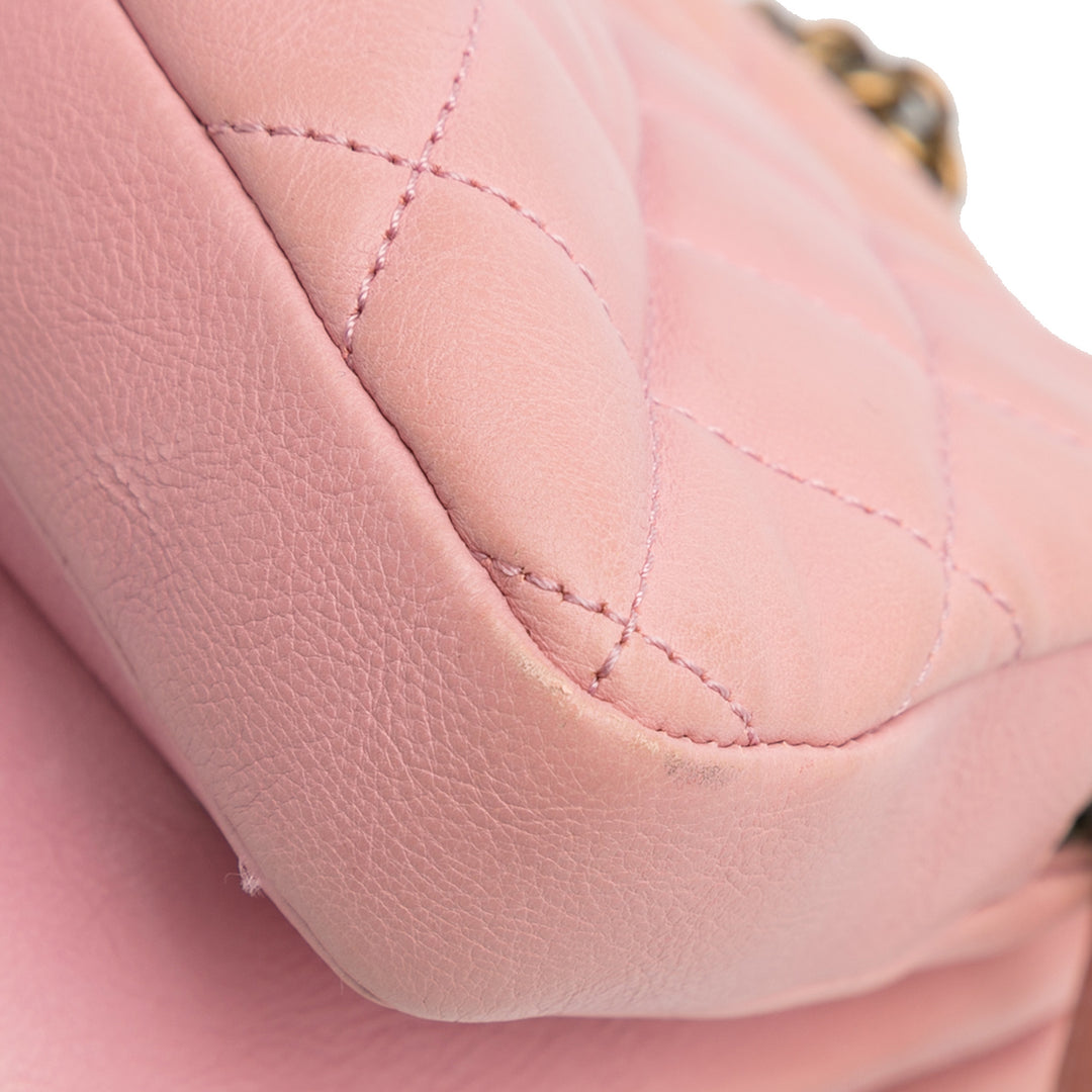 CC Quilted Calfskin Single Flap Pink - Gaby Paris