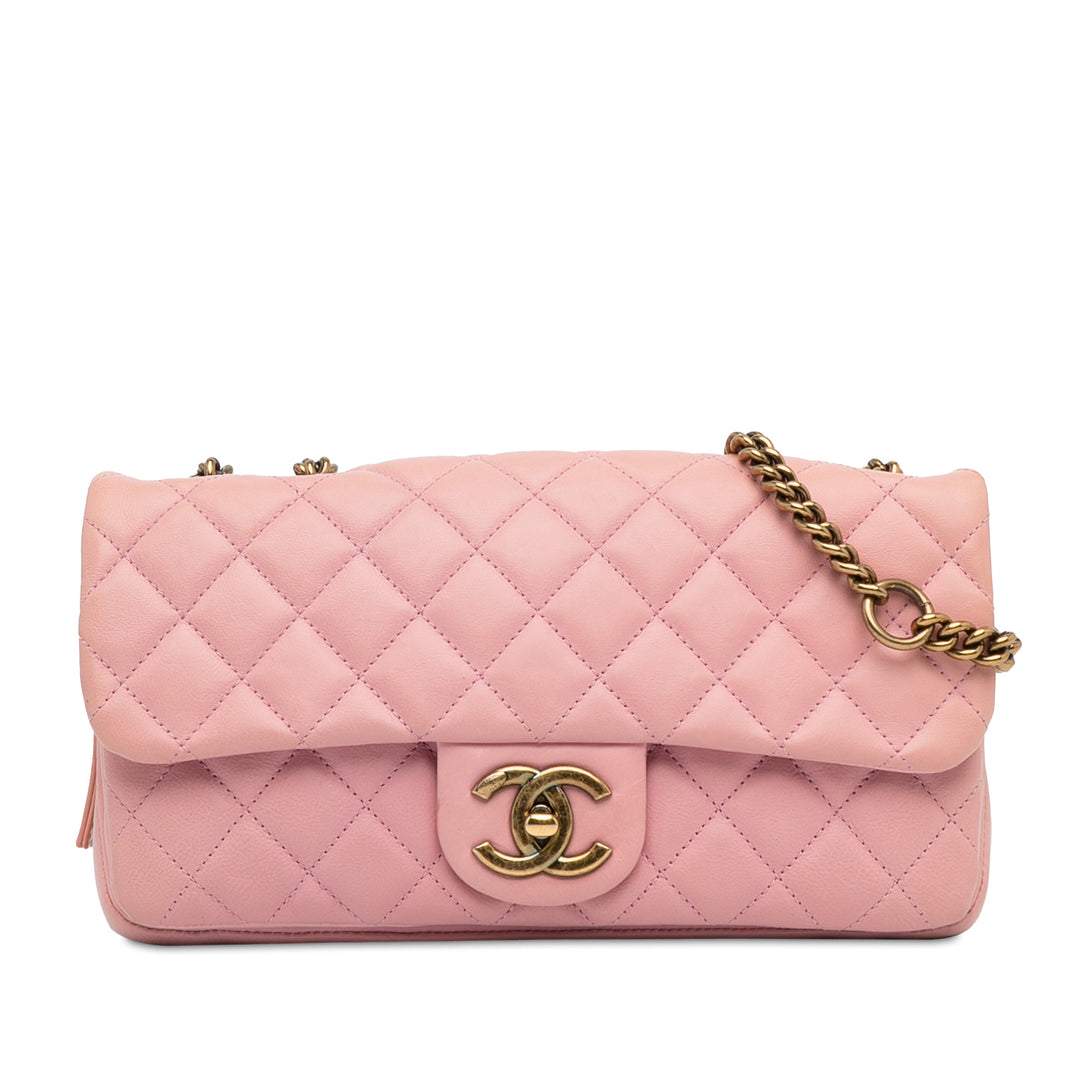 CC Quilted Calfskin Single Flap Pink - Gaby Paris