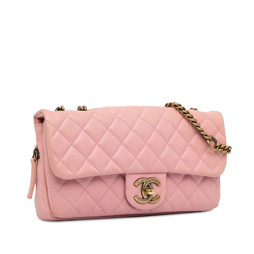 CC Quilted Calfskin Single Flap Pink - Gaby Paris