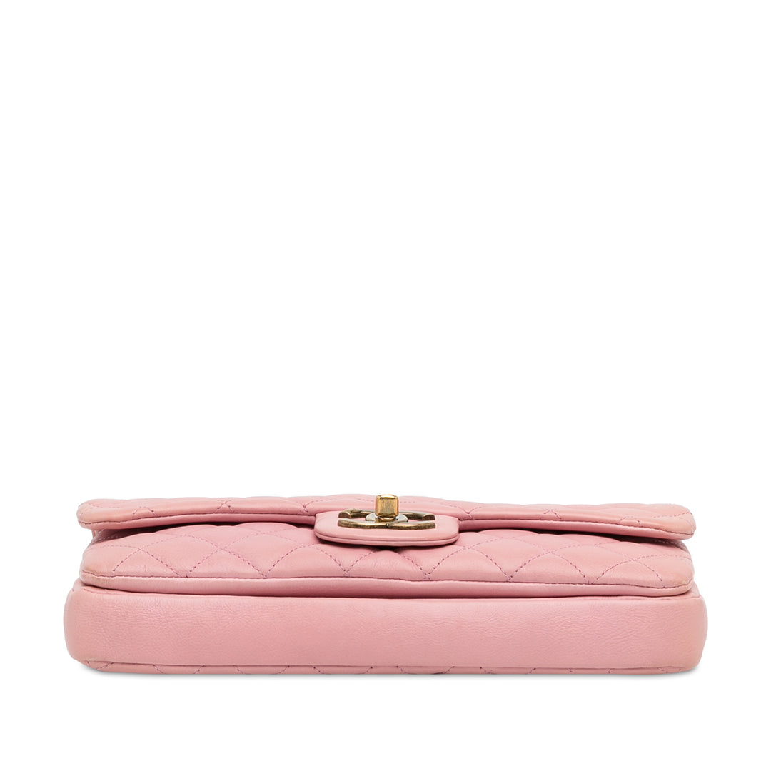 CC Quilted Calfskin Single Flap Pink - Gaby Paris