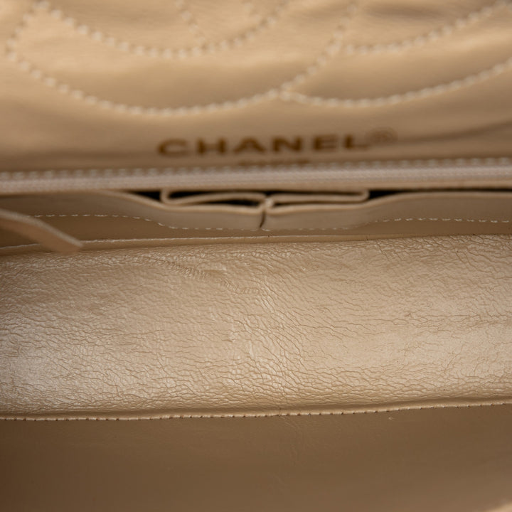 Paris Édition limitée CC Matelassé Double rabat Petit Cuir d'agneau Beige