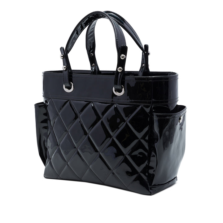 Chanel Large Matelassé Cuir verni Paris Biarritz Cabas