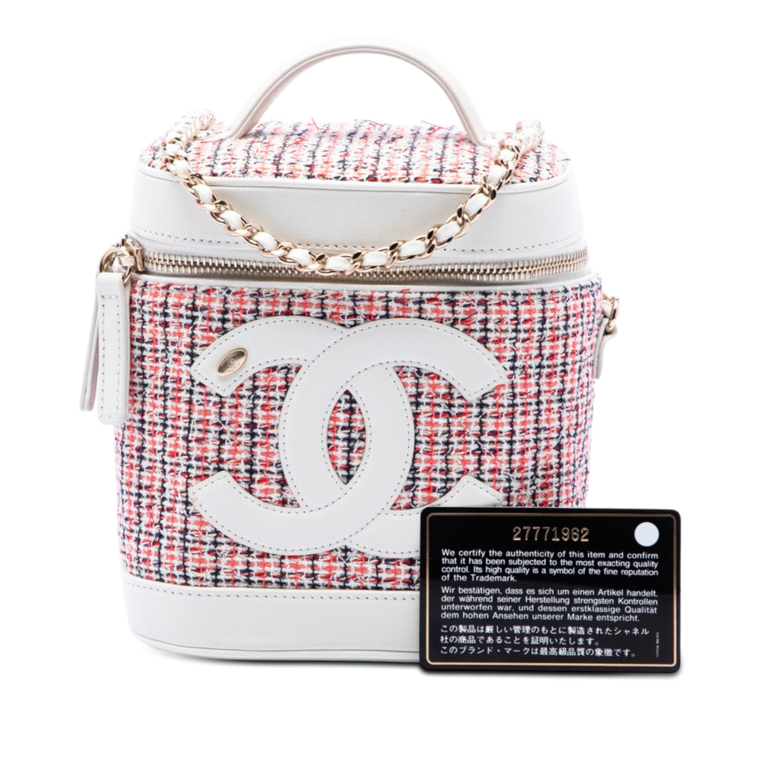 Chanel Tweed et Cuir d’agneau Vanity Cosmetic Étui