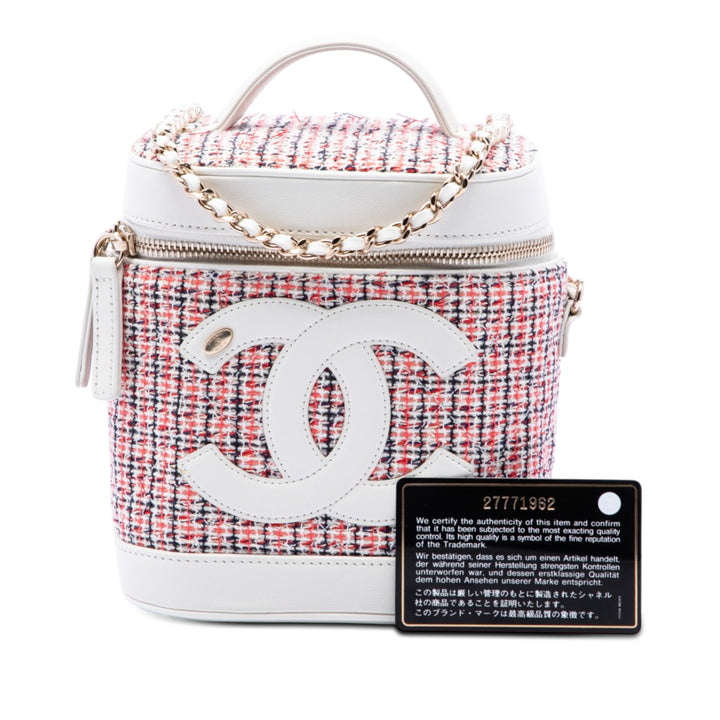 Chanel Tweed et Cuir d’agneau Vanity Cosmetic Étui